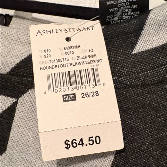 Ashley Stewart Black and Gray Houndstooth Dress Plus Size 26/28 - Picture 4 of 7
